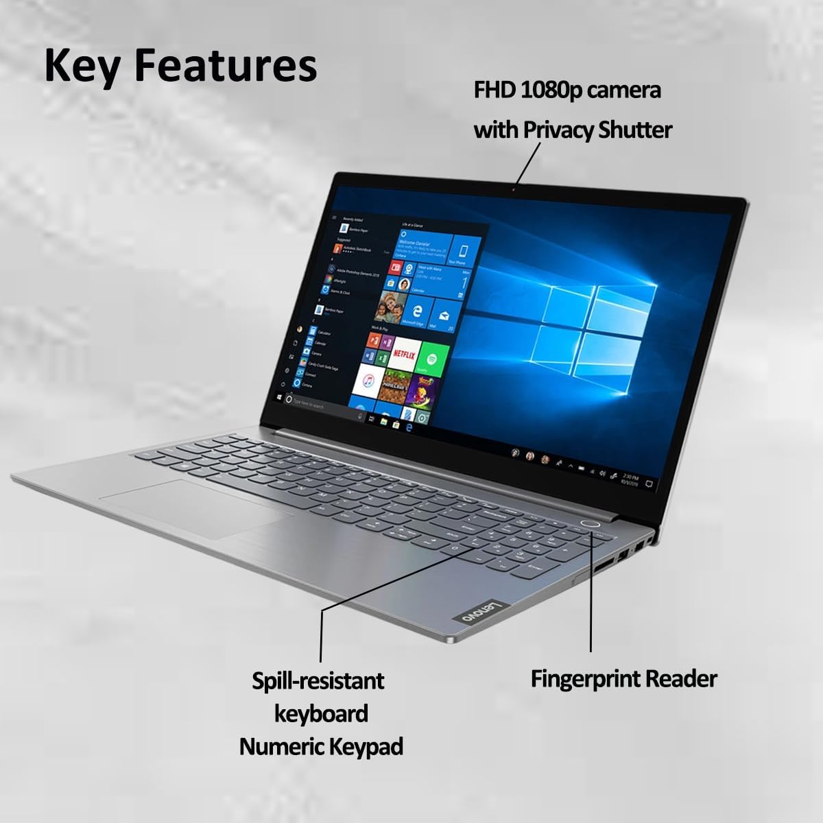 Lenovo ThinkBook 15 Gen 4 Business Laptop (15.6' FHD Anti-Glare, Intel 10-Core i7-1255U, 40GB RAM, 1TB SSD), Thunderbolt 4, Fingerprint, 1080p Webcam, Ethernet, Wi-Fi 6, Win 11 Pro w/Copilot, Grey