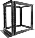 4-Post 15U Open Frame Server Rack for 19' IT Network Equipment & A/V Devices，22'-34' Adjustable Depth，Heavy Duty Free Standing Rack for Servers & AV Gear 4POST-N15U