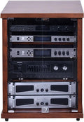 Wooden Media Cabinet & Audio Rack Tower, Perfect Record Player Stand & Stereo Shelf, Stylish Storage for Vinyl, CDs & Electronics (57x55x80cm)