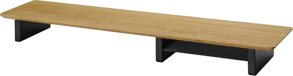 White Oak Wood Desk Shelf for Top of Desk 44 Inch Length Wood Monitor Riser with Middle Shelf