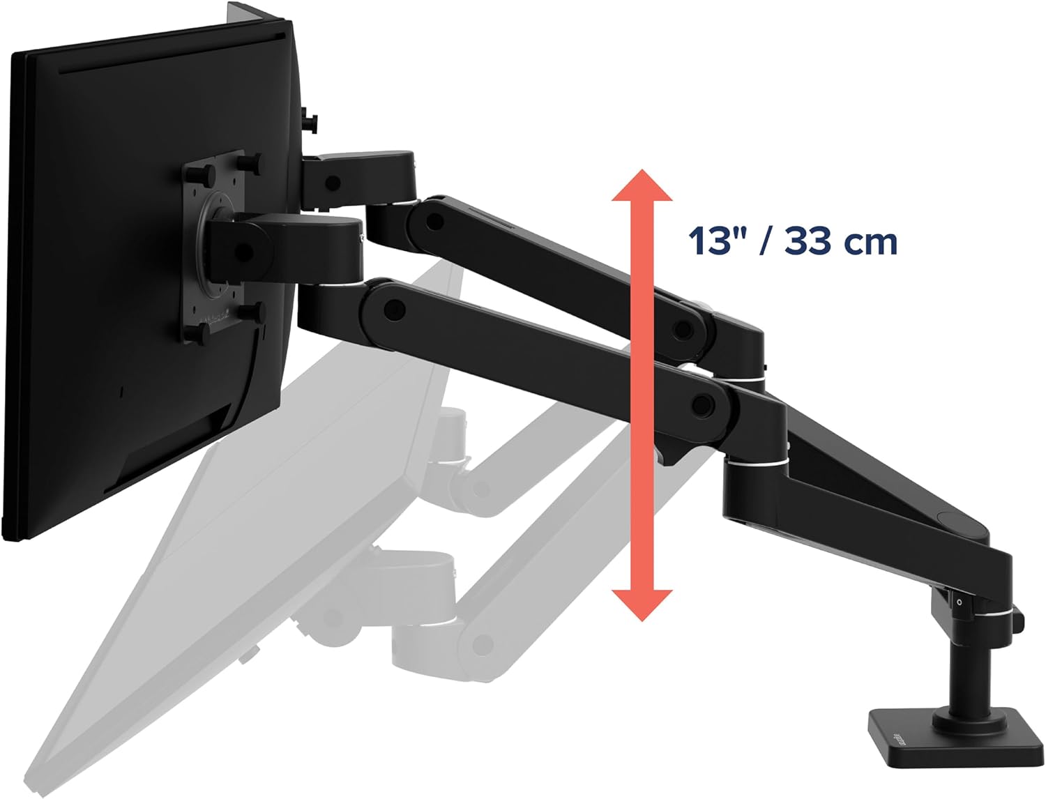 Ergotron – Upgraded LX Pro Premium Dual Monitor Arm, VESA Desk Mount – for 2 Monitors Up to 27 Inches, 4 to 20 lbs Each – Matte Black