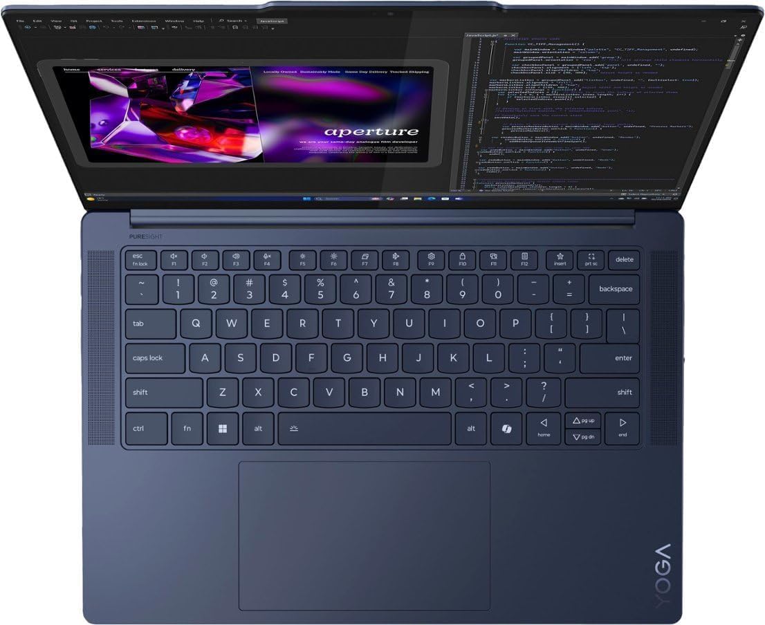 Lenovo Yoga Slim 7X Copilot PC Laptop 14.5' Touchscreen OLED 3K 1000 nits Display (Snapdragon X Elite X1E-78-100, 16GB LPDDR5X, 512GB SSD, Backlit KB, WiFi 7, Win 11 Home) w/DKZ USB Port Expander
