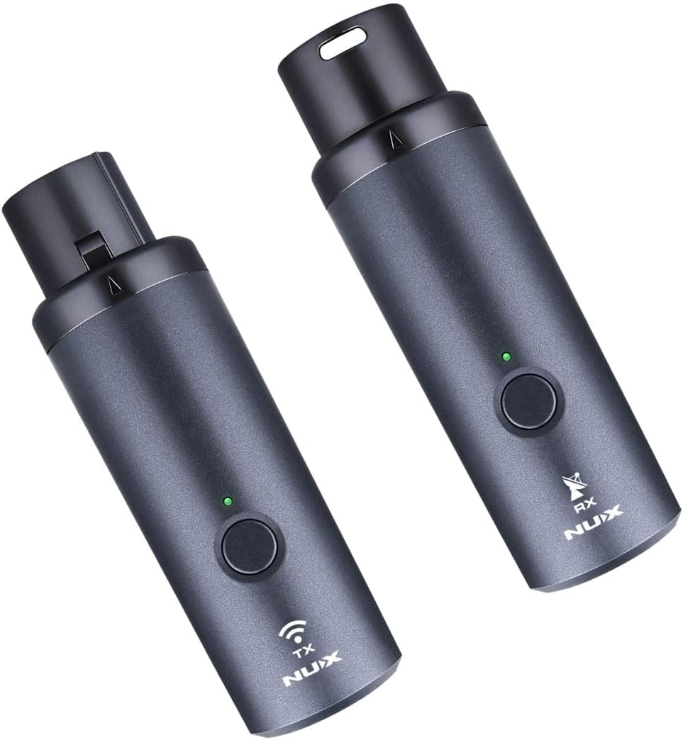 NUX B-3RC 2.4GHz Microphone Wireless System with Charging Case, Microphone Bundle, 24-bit/44.1kHz, Long Distance Transmission, Ultra-Low Latency, Long Lasting Battery, Auto Pairing