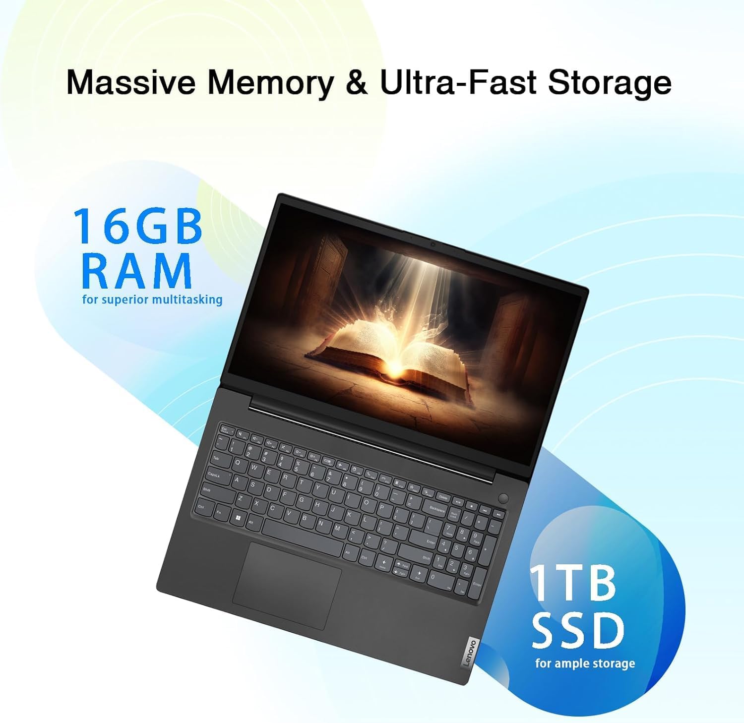 Lenovo V15 Business Laptop | 2025/2026 Edition | Intel Pentium 4-Core Series Processor | 15.6 FHD Screen (1920 x 1080) | 16GB RAM | 1TB PCIe SSD | Ethernet RJ-45 | WiFi-6 | Windows 11 Pro