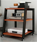 Heavy Duty Storage Rack System with Casters, 2-5 Tier Metal Shelving Unit, Adjustable Organizer Stand for Home & Office, Hi-Fi Audio Equipment Shelf, Sturdy and Versatile