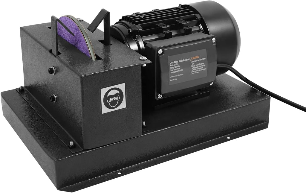 Lawn Mower Blade Sharpener, 750W 1HP Blade Grinder with 9' Grinding Wheel, Professional Bench Grinder for Lawn Mower Blades – Sharpener for High/Low Lift, Gator & Flat Blades, 1700 RPM, US Plug