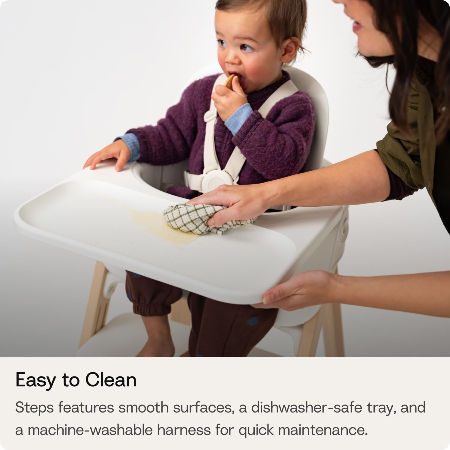 Stokke Steps High Chair for Babies & Children from 6 Months to 10 Years – 2-in-1 Adjustable & Ergonomic Design – Removable Baby Set, Tray & Safety Harness – 18.9 x 24.4 x 34.7 – Black/Warm Brown
