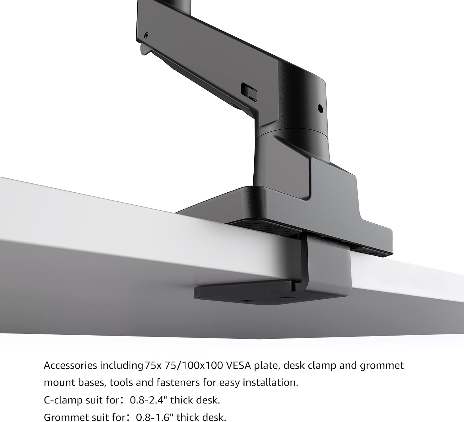 Monitor Arm Desk Mount Fits Curved Ultrawide Monitors Full Motion Height Swivel Tilt Rotation Adjustable Monitor Arm Up to 43 Inches,Weight Capacity Up to 33 lbs（S515 Black）