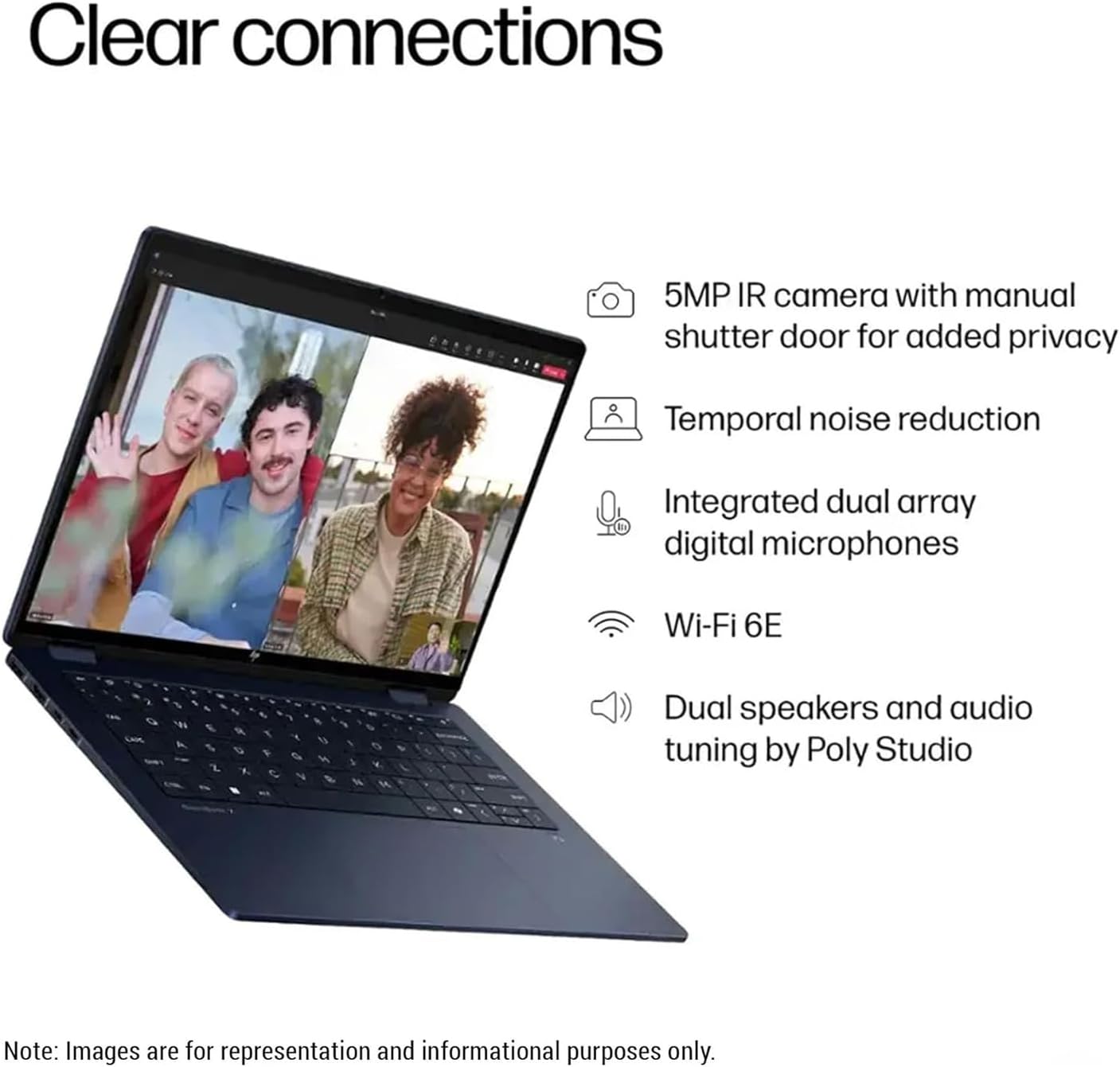 HP OmniBook X Flip 14 2-in-1 Laptop, Laptop Touchscreen 14' WUXGA IPS, Intel 8-core Ultra 5 226V, Intel Arc 130V GPU, 16GB RAM 512GB SSD, Thunderbolt 4, Windows 11 Home