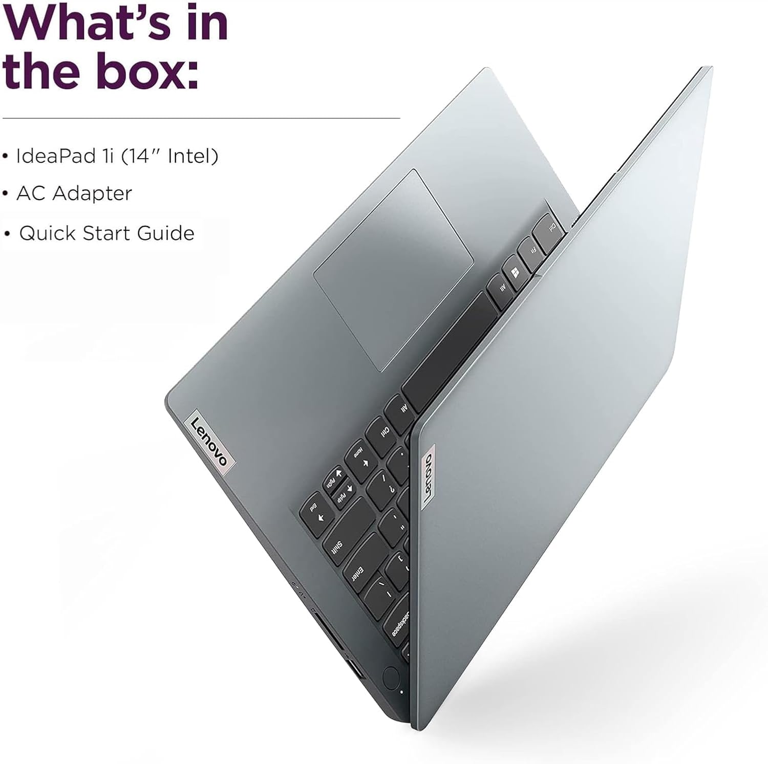 Lenovo IdeaPad 1i Student Laptop, 14' Anti-Glare HD Display, Intel Dual Core Processor, 8GB RAM, 256GB eMMC, Intel UHD Graphics, Wi-Fi, Windows 11 Home, with 5ave 6-in-1 Accessory Kit
