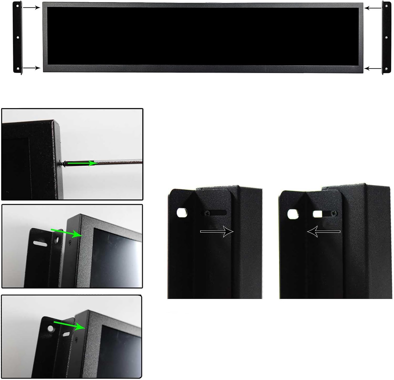VSDISPLAY 24 Inch 1920x360 IPS Stretched Wide Bar Display for Gaming Marquee Monitor Cabinet,Supermarket Shelf Advertising Monitor with USB Video Interface