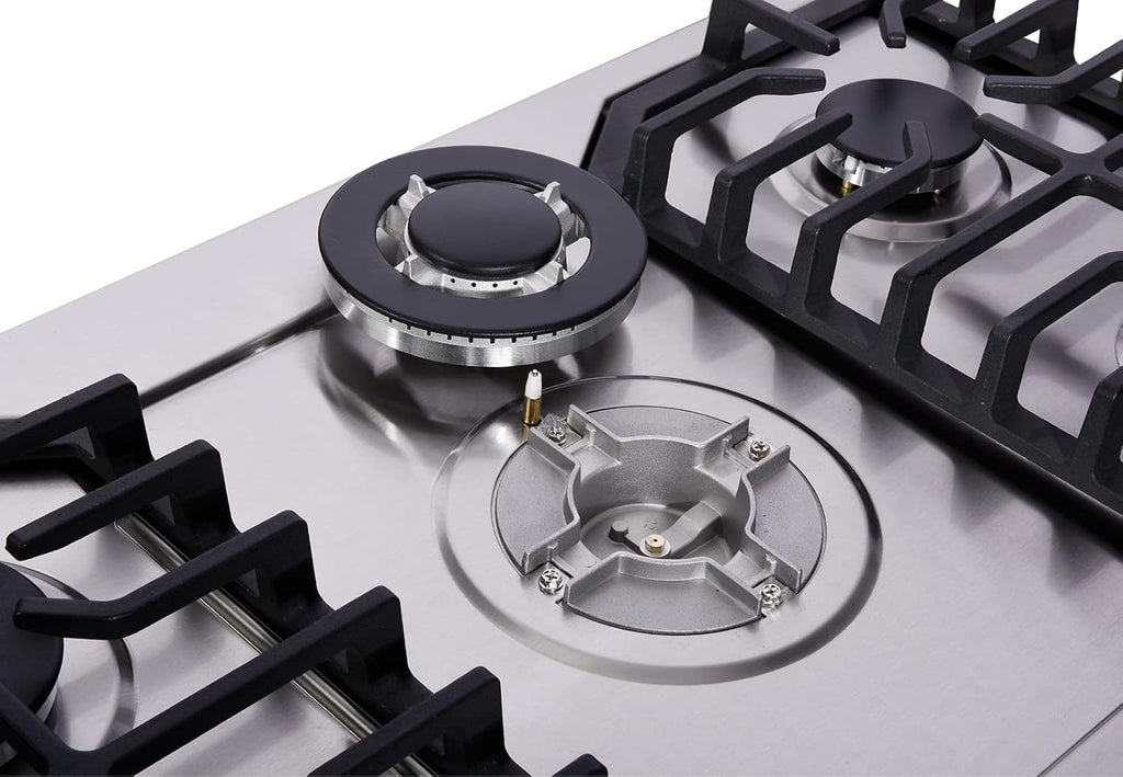 30 Inch Gas Cooktop, Stainless Steel Built-in 5 Burners Gas Stovetop LPG/NG Convertible Gas Stove Top Dual Fuel Gas Hob DM527-05