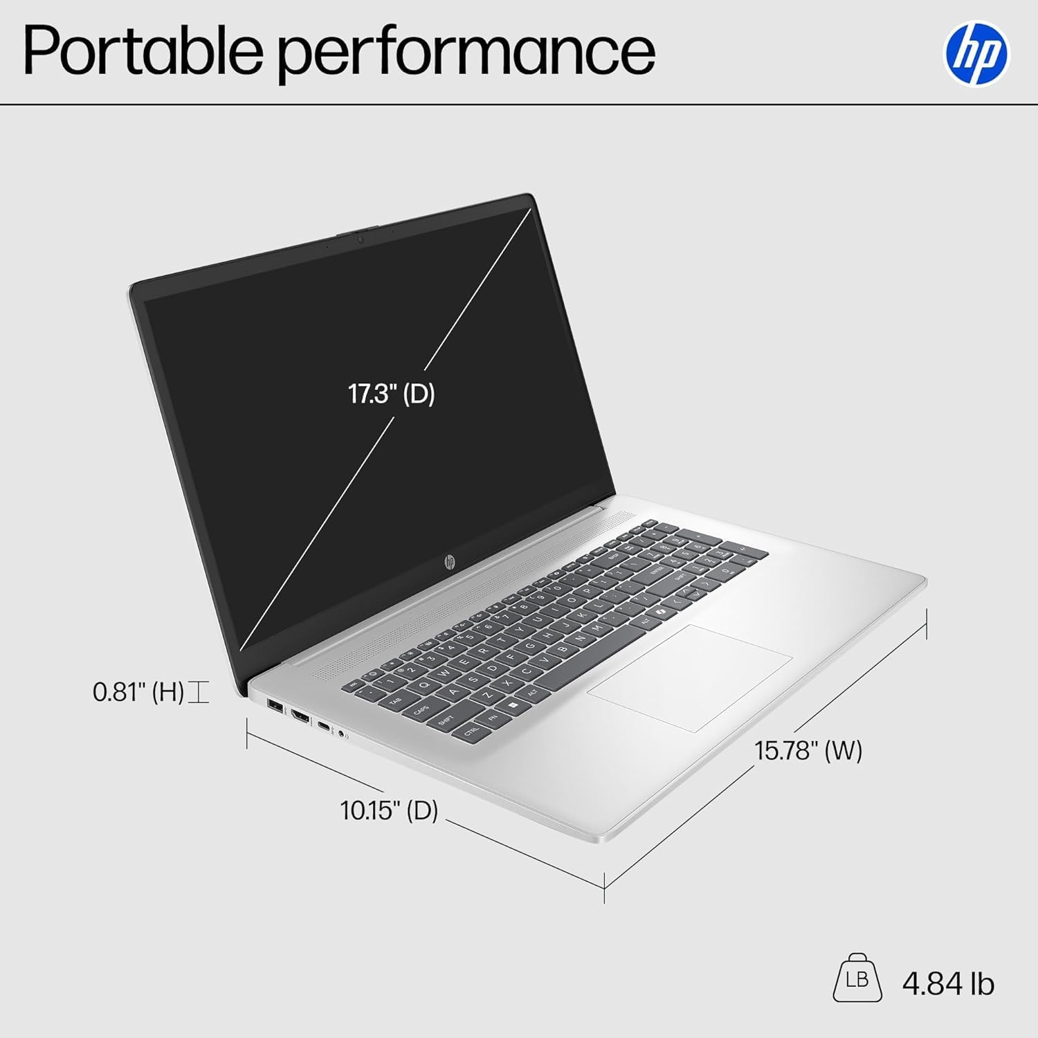 HP 17.3' Touchscreen Laptop with Microsoft Office 365 for The Web • Intel 8-Cores • 32GB RAM • 2TB SSD • 10-Key Number Pad • Windows 11 W/O Mouse