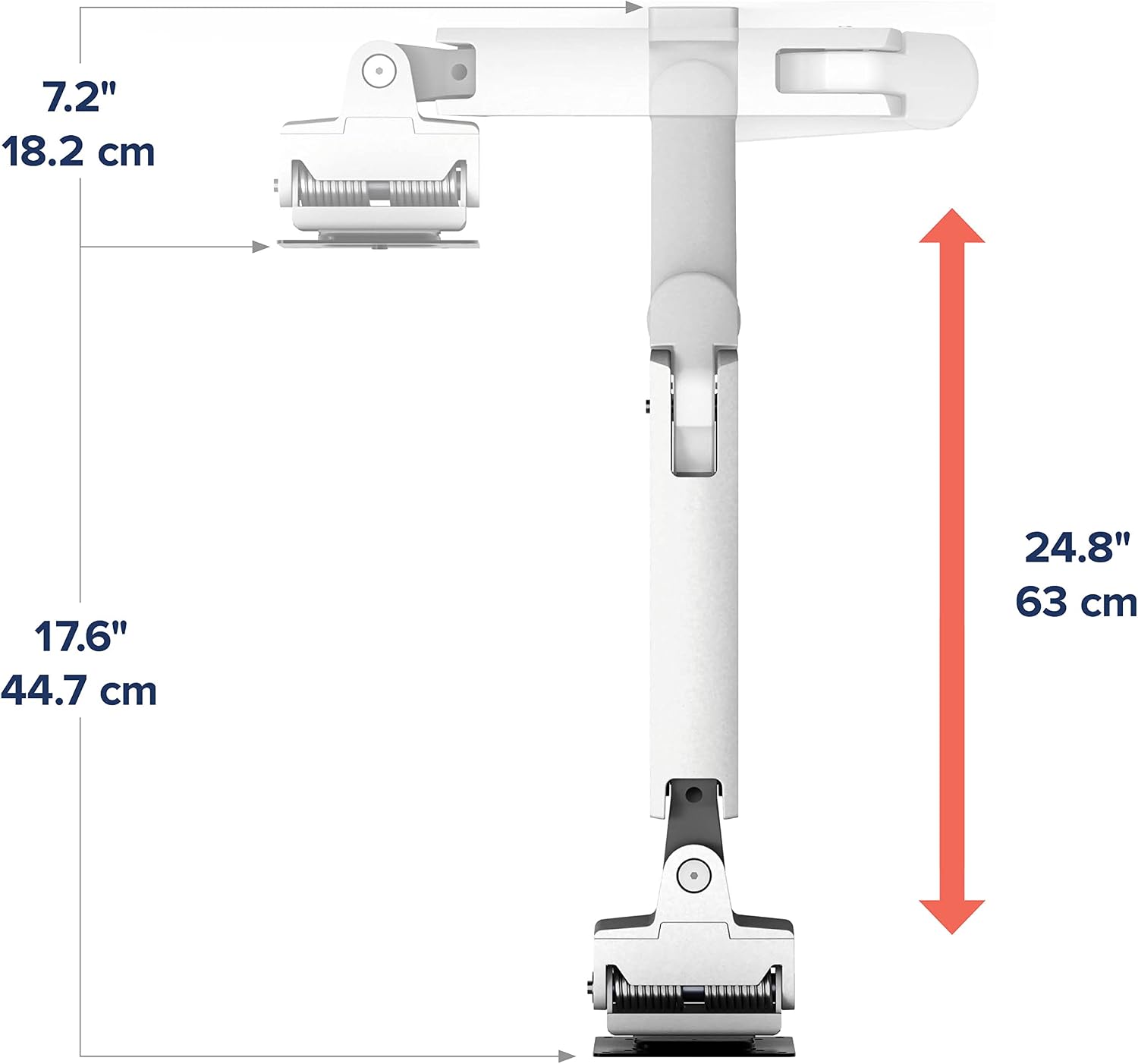 Ergotron – HX Single Ultrawide Monitor Arm, VESA Wall Mount – for Monitors Up to 49 Inches, 20 to 42 lbs, Less Than 8 Inch Display Depth – Standard Pivot, White