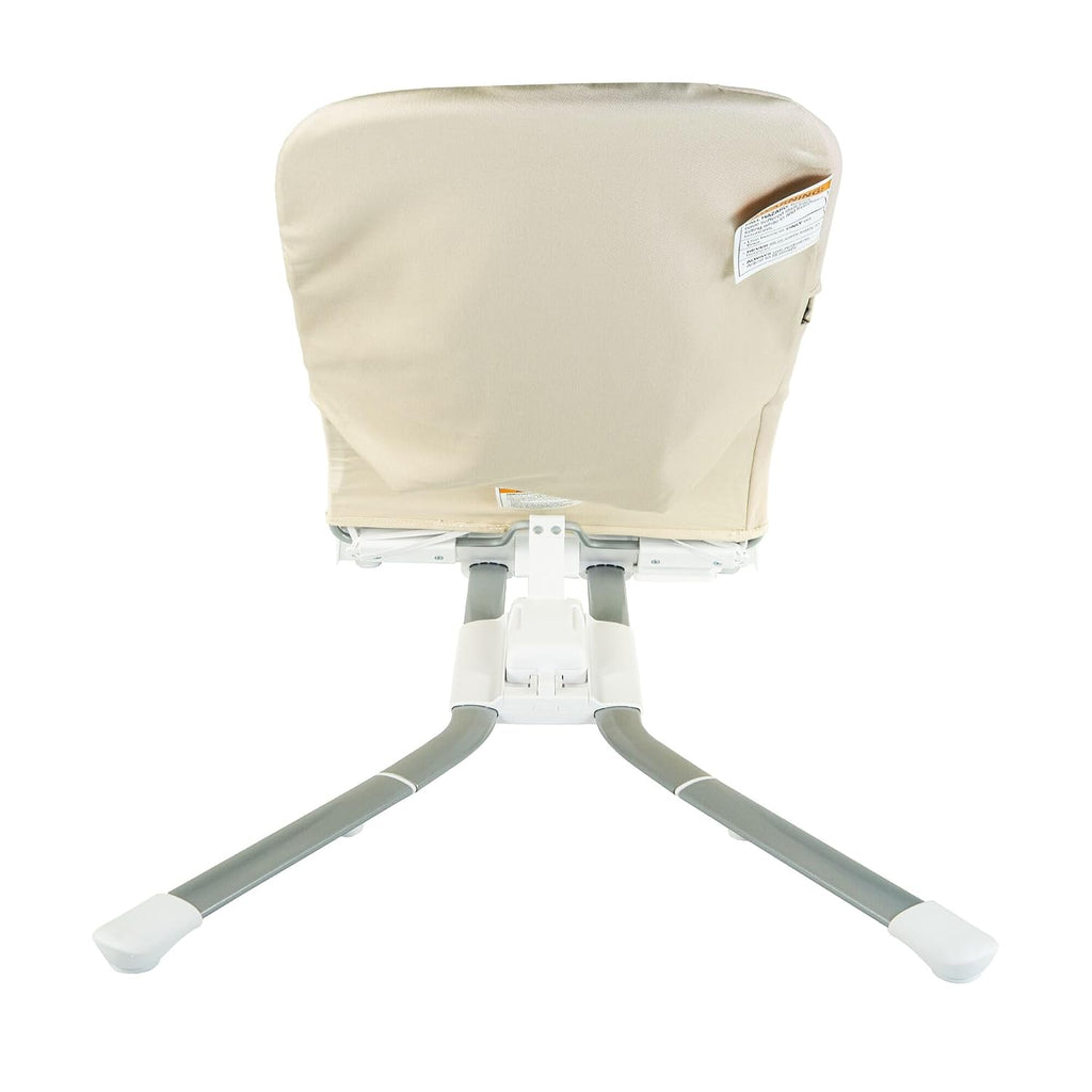 Nuby Deluxe Baby Bouncer Seat - Portable Infant Bouncer with Music, Fun Sounds, and Soothing Vibrations - Digital Display - 0-6 Months - Khaki