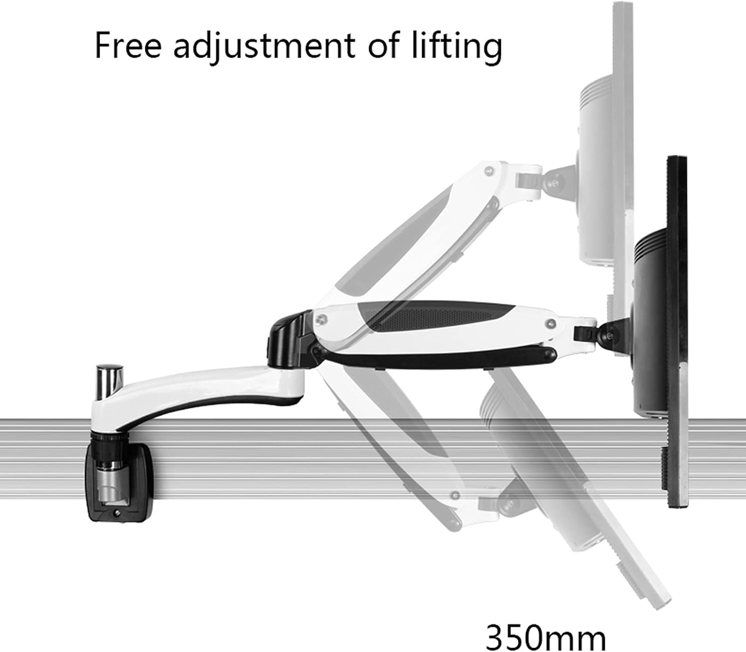 Single Monitor Stand Aluminum Alloy Wall-Mounted Monitor Bracket Arm 15'-27' Gas Spring Monitor Mount Stand, Holds Up to 17.6lbs Monitor Arms Stand (Style : B) (B B)