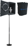 Rockville Microphone Bundle: ISOBOX Sound Isolation Box with Mic Stand & Pop Filter, RVMIC4 v2 Round-Base Pro Mic Stand with Quick-Release Hand Clutch, 2-items