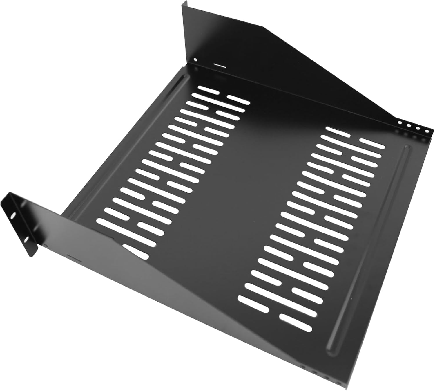 Server Rack Shelf-Universal Vented Rack Mount Cantilever Tray for 19' Network Rack & Cabinet - Heavy Duty Steel - Weight Capacity 115lb-3U H 18' D/ 2 Pieces Packaging GLOBALRACK (3U18, 18INCH)