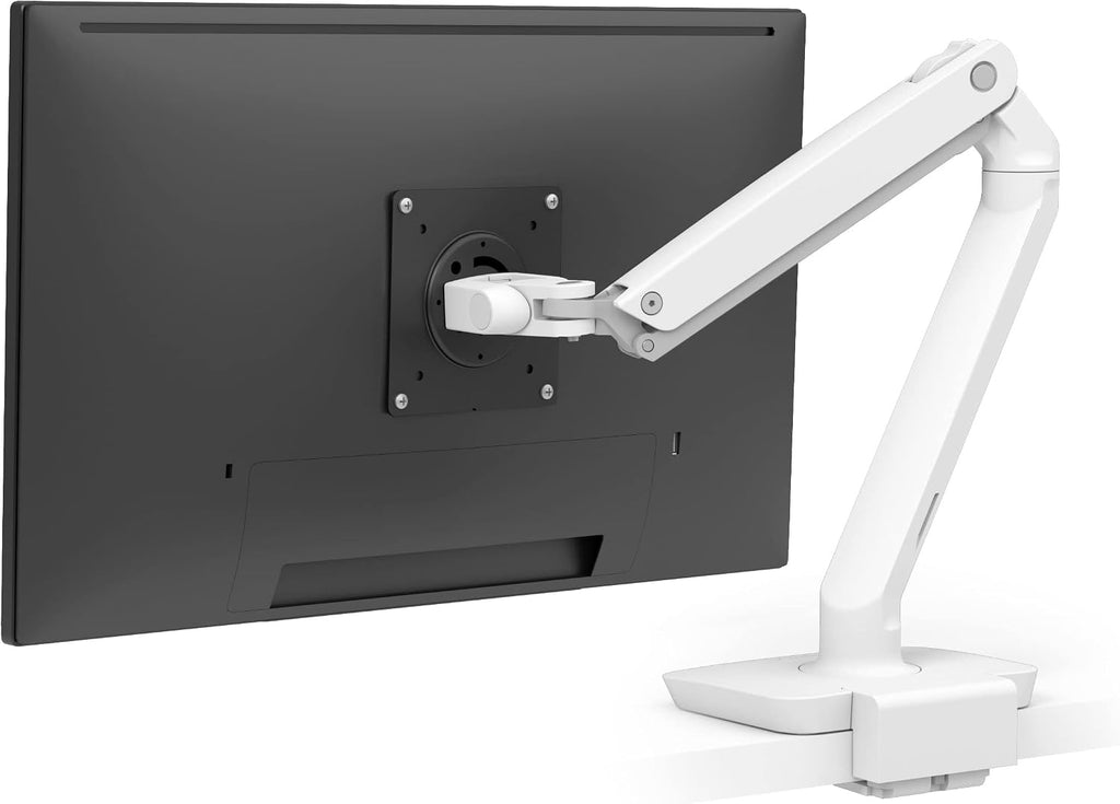 Ergotron – MXV Single Monitor Arm, VESA Desk Mount – for Monitors Up to 34 Inches, 7 to 20 lbs – Low Profile Clamp, White