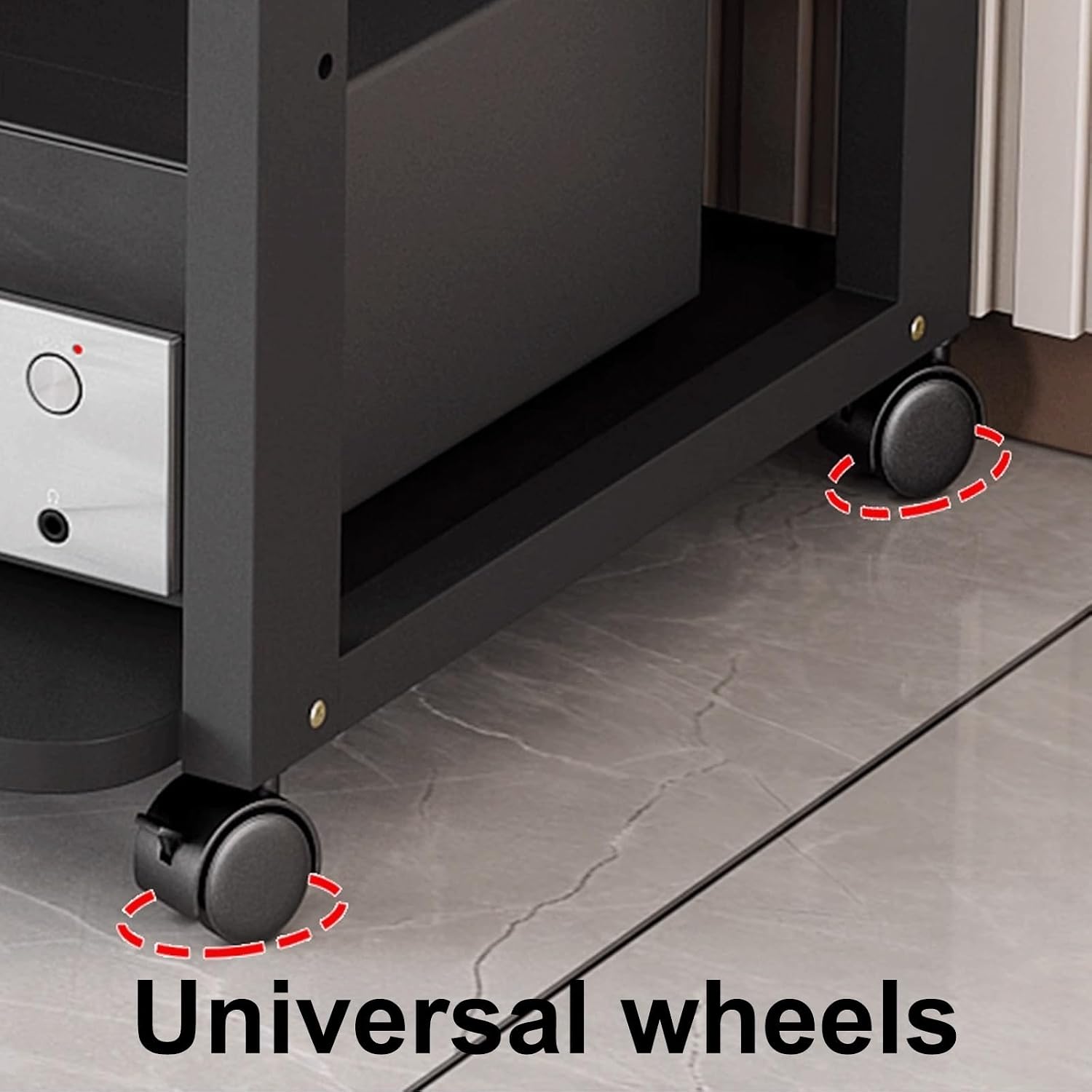 Audio Storage Rack, Audio Rack Stand, Audio Rack Tower, Media Stand Heavy Duty for Audio Equipments 50 * 45 * 58.5Cm 3 Colors,Black+Black50*45 * 58.5Cm