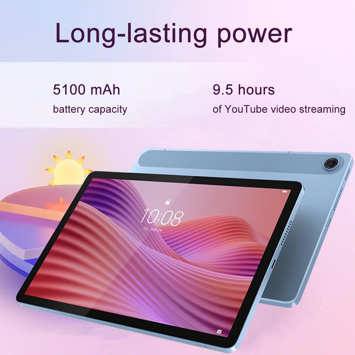Lenovo Tab M10 10.1' Idea Android Tablet, 256GB Storage (128GB eMMC+128GB SD Card), FHD+ (1920x1200), 8-Core MediaTek, Ultra-Light Design for Kid, Student, Gaming, Long Battery Life, 8MP+5MP Camera