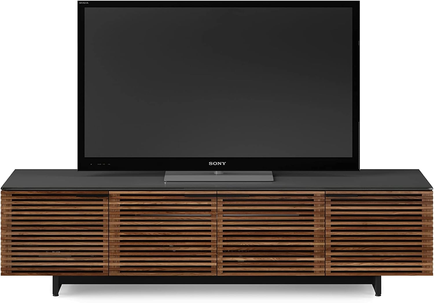 BDI Corridor 8173 Quad-Width Low Media Cabinet, Natural Walnut