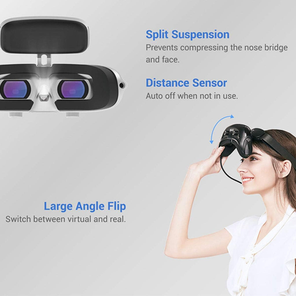 GOOVIS Young T2 Meta -Universe None VR HMD Monitor with HD M-OLED Display, Portable Privacy Cinema for Movies, Compatible with Laptop PC Xbox Drone PS4 PS5 Nintendo Games Set-top Box Smartphone