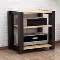 Adjustable 3-Tier Walnut Media Storage Cabinet - Corner AV Stand for Audio/Video Components, HiFi Rack & Entertainment Amplifier Shelf, Perfect for Home Theater (60x50x60cm)