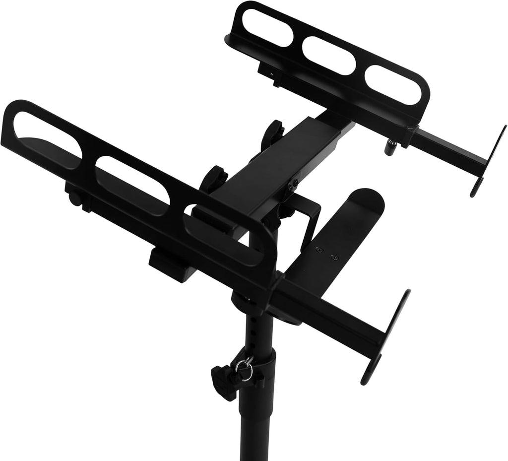 Gator Frameworks Adjustable Rolling Mixer Stand with Locking Casters and Headphone Hanging Rack, (GFW-MIXERCART-0400)