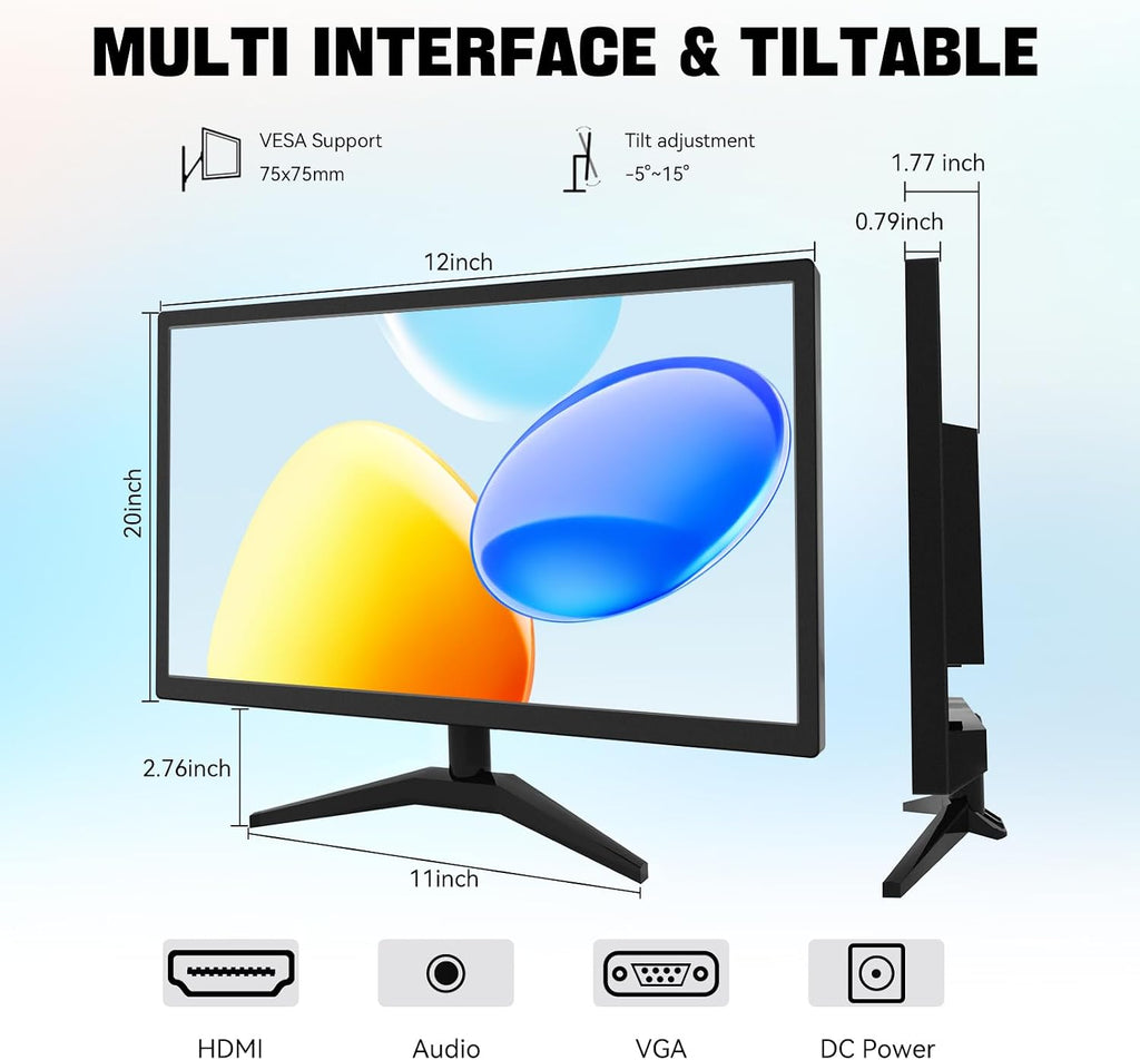 Touchscreen Monitor 22 Inch FHD 1920x1080P IPS PC Monitor, 10-Point Touch Screen Computer Display with HDMI VGA USB Ports, Built-in Speakers, VESA Mountable