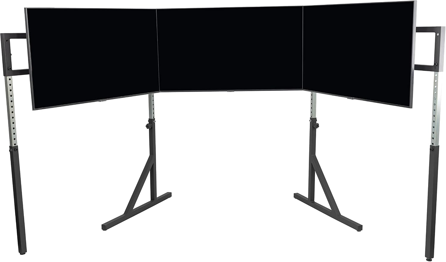 SimFab Triple Monitor and TV Floor Stand for Racing and Flight Simulators Model HD | Over 100x100mm VESA Mount, 40-55 inch Monitors or TVs (Triple Monitor or TV Stand, HD Mount Brackets)