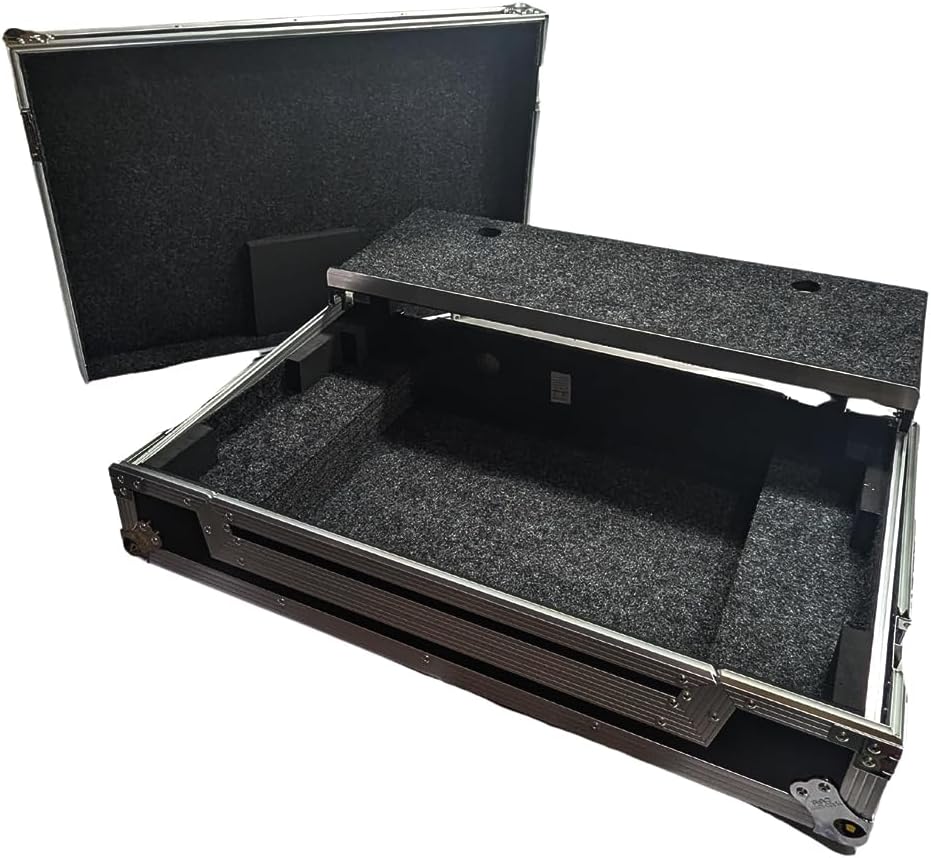 Harmony Cases HCDDJFX10LTW Compatible with DDJ-FLX10 4-Channel DJ Controller Custom DJ Case with Laptop Tray and Wheels
