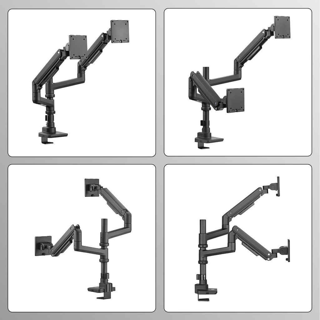 Dual Monitor Arm for 17-49 Inch Ultrawide Screens – Heavy Duty Monitor Arm Desk Mount – VESA Mount with Clamp and Grommet Base – Holds Up to 44 lbs. Each