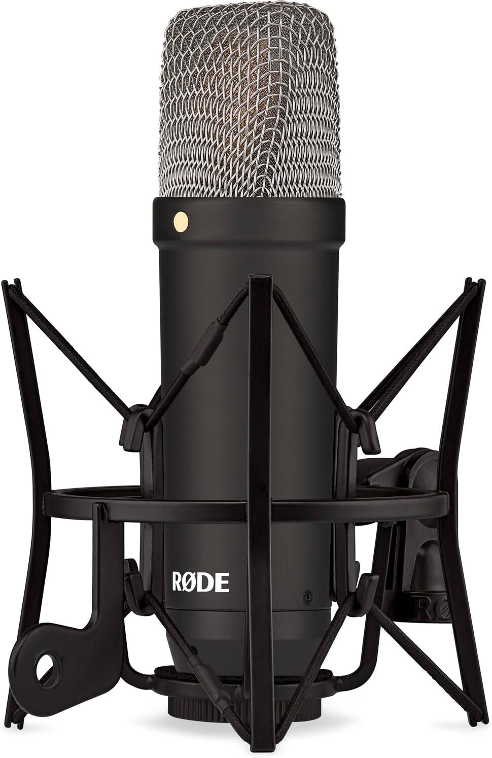 Rode NT1 Signature Black Large-Diaphragm Condenser Microphone Bundle with MS7701B Euro Boom Tripod Stand — 4 dBA Self-Noise XLR Studio Mic for Singing, Vocal Recording, Voice Over, Podcasting