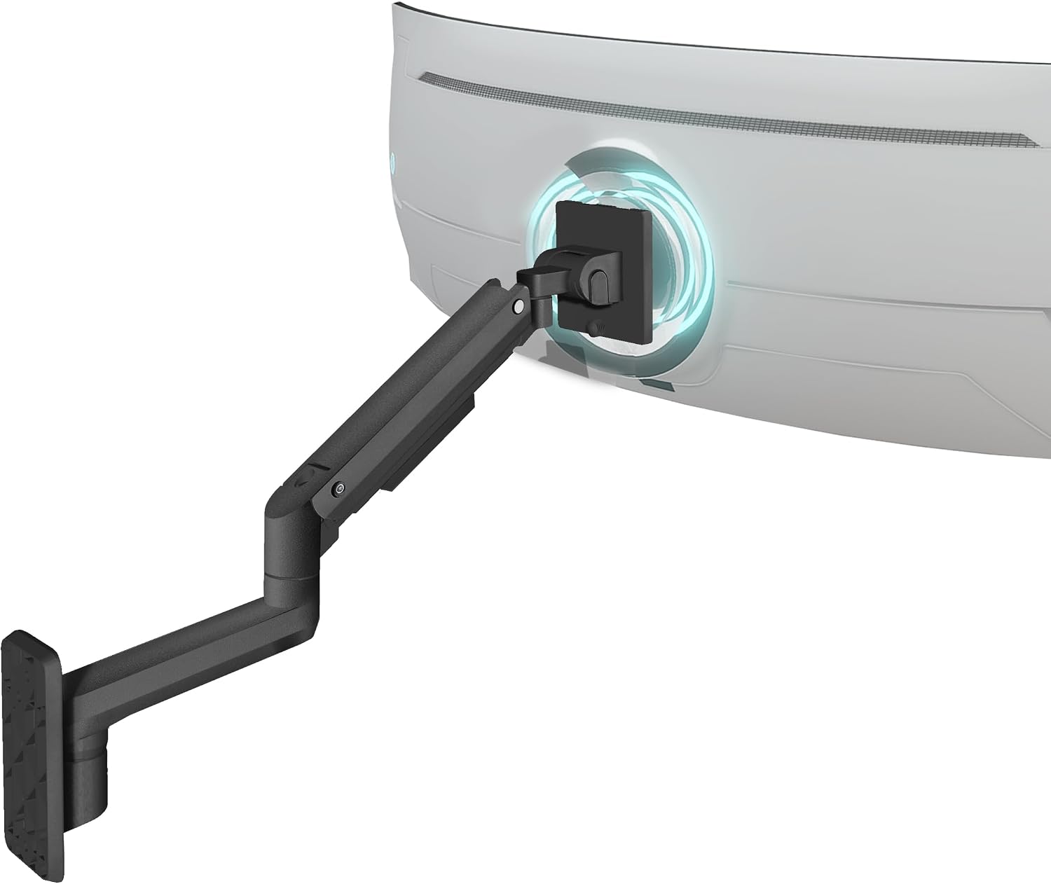 Mount‑It! Heavy‑Duty Wall Mount Arm for 49″ Curved & Ultrawide Monitors, Gas‑Spring Full Motion, 23.5″ Reach, 44 lb Capacity, VESA 75/100, Single‑Stud Install