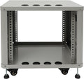 9U Server Rack with Wheels&Leveling Feet, Freestanding Rolling Open Frame IT Network Server Cabinet Rack Shelf for Audio Video Music Recording Computer AV Data & IT Equipment,Grey