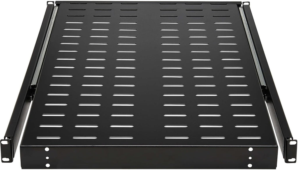 Tripp Lite 1U Sliding Steel Server Rack Enclosure Shelf, Vented Airflow Design, Mount Hardware Included, 28.3 inch Depth, 50 lb / 23 Kg Capacity, 5-Year Warranty (SRSHELF4PSLVENT)