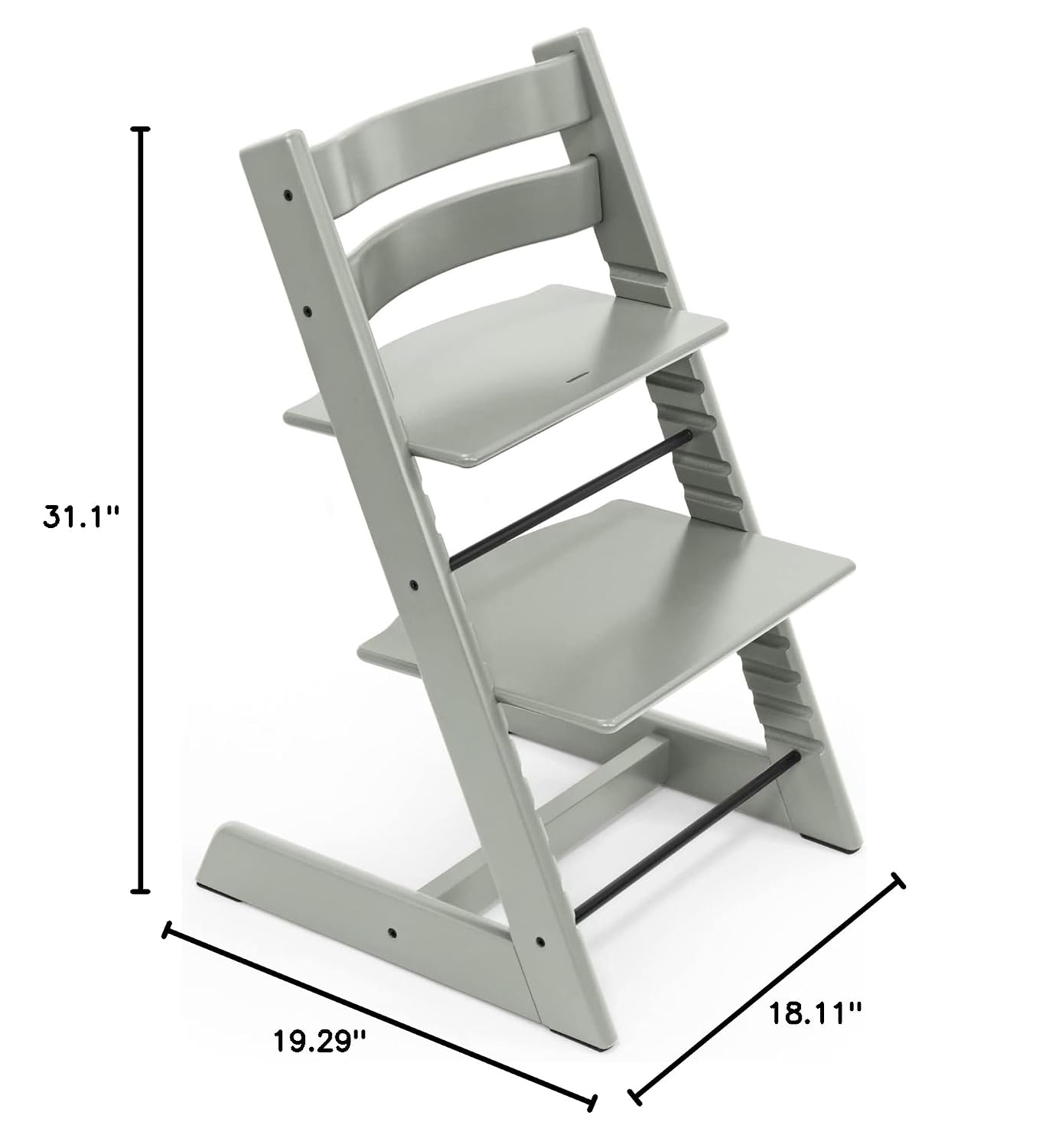 Tripp Trapp Chair from Stokke, Glacier Green - Adjustable, Convertible Chair for Toddlers, Children & Adults - Convenient, Comfortable & Ergonomic - Classic Design