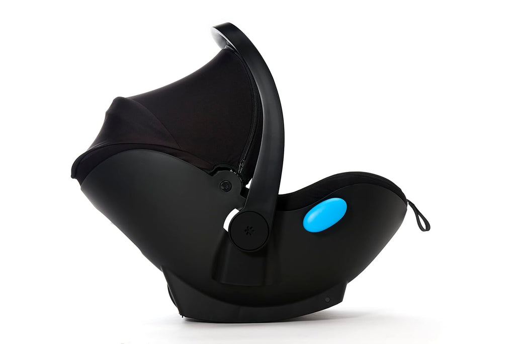 Clek Liingo Baseless Infant Car Seat with Newborn Support System, Latch System with One-Hand Release, Stroller Compatible, and Flame Retardant-Free (Railroad Ziip)