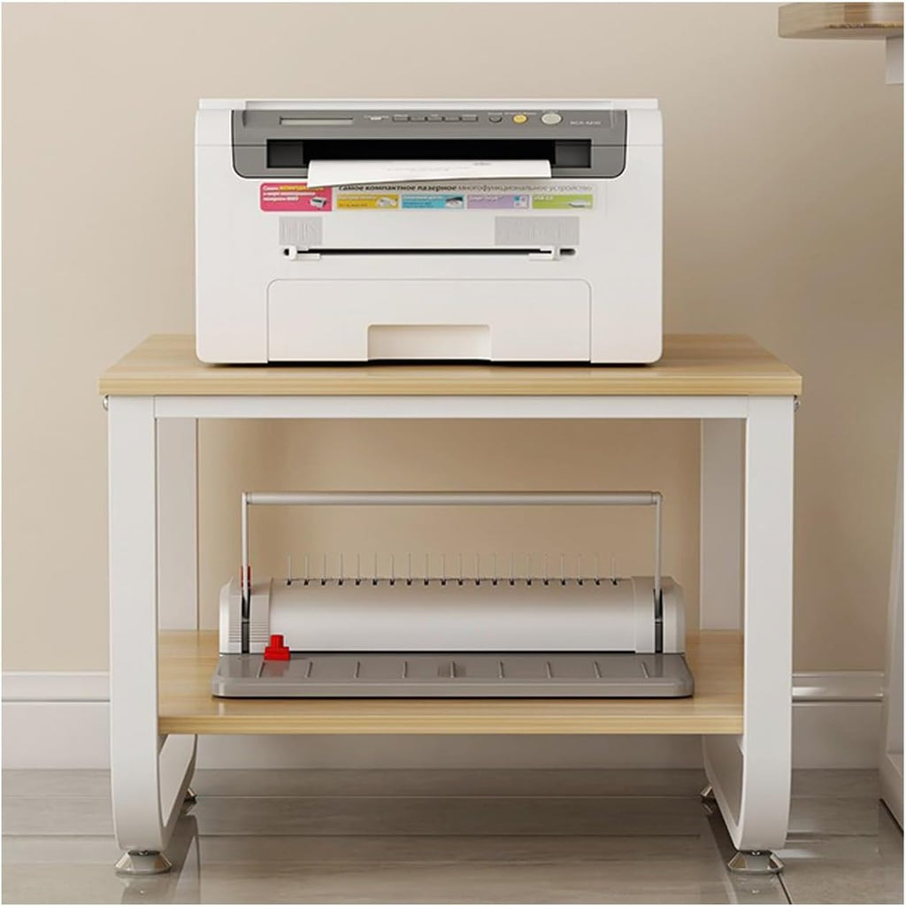 Printer Stand,Home Printer Stand,2-Tier Printer Table,Shelf for Scanner,Printer Stand with Storage for Desk,Can be Placed in The Living Room, Bedroom, Study, Office(Light Walnut,60cm/23.