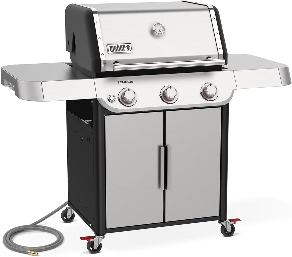 Weber Genesis S-315 Natural Gas Grill for Outdoor Cooking, Stainless Steel, 3 Burners – Stainless Steel Cooking Grates & PureBlu Burners