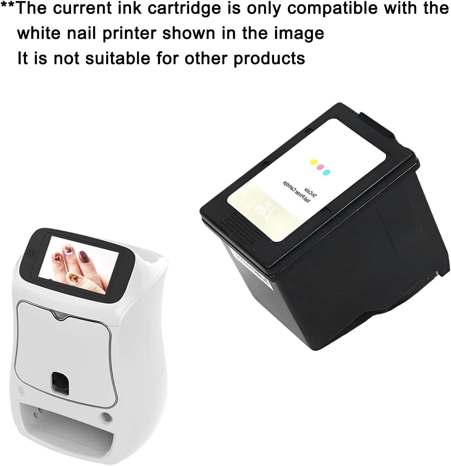 3D Nail Printer Printer Ink Cartridge, High-Definition Painting for 800 Nails, Replacement for Nail Art Equipment and for Girls' Home Beauty & Personal Care Whiteinkcartridge