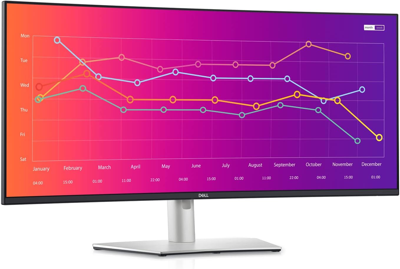 Dell U3821DW UltraSharp Curved USB-C Hub Monitor - 37.52-inch WQHD (3840 x 1600) 60Hz 2300R Curvature Display, 8ms Response time, USB-C/DP/HDMI/RJ-45, Height/Slant/Tilt/Swivel Adjustability - Silver