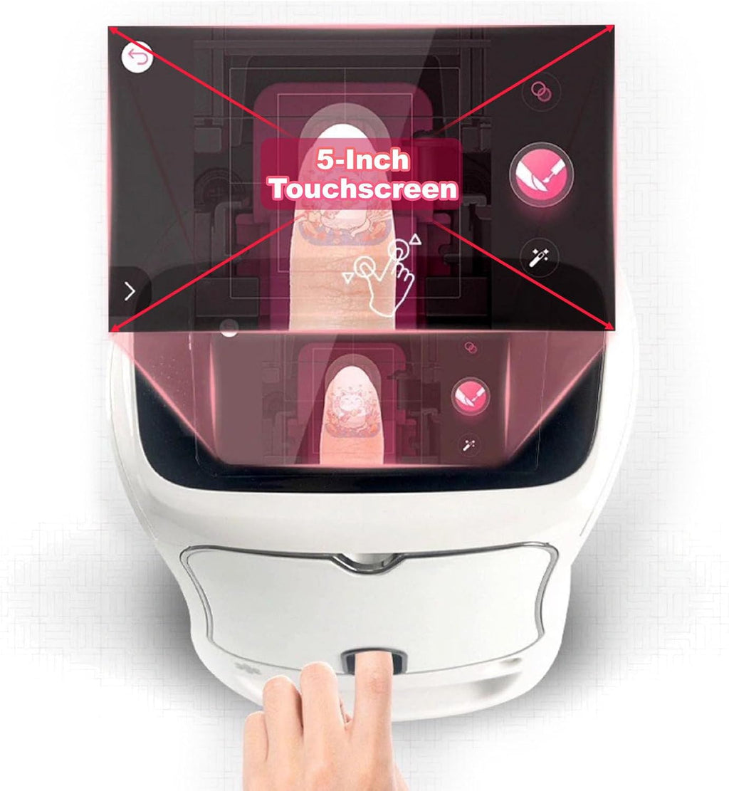 3D Nail Printing Machine, Automatic Nail Art Printer With Touch Screen & Built-In Nail Dryer, Digital Nail Printer With Pack Of Nail Polish, For Girls & Women- Create Salon-Quality Nails