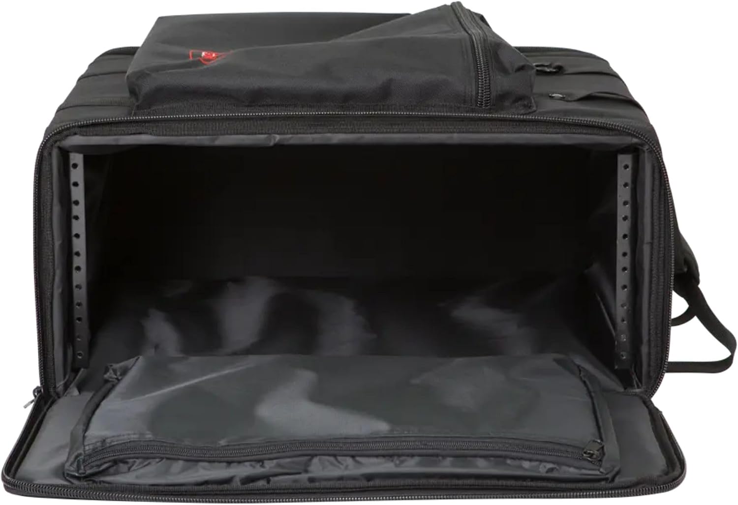 SKB Cases 4U Soft Rack Case for Wireless Microphone Systems with Steel Rails, Heavy Duty Zippers, Outer Pocket and Shoulder Straps, Black