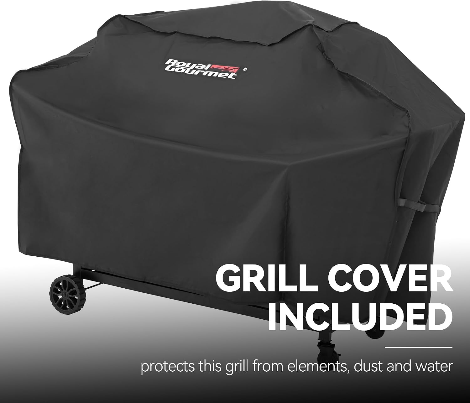 Royal Gourmet ZH3002C Propane Gas and Charcoal Grill Combo with Cover, Dual Fuel Outdoor BBQ Grill with 2 Side Shelves for Patio Garden Picnic Backyard Cooking, 20,000 BTUs, Black