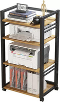 Print Stand 4 Tier Printer Stand, Printer Cart with Storage Shelf, Height Adjustable Rolling Printer Table with Wheels for Mini 3D Printer Printer Table