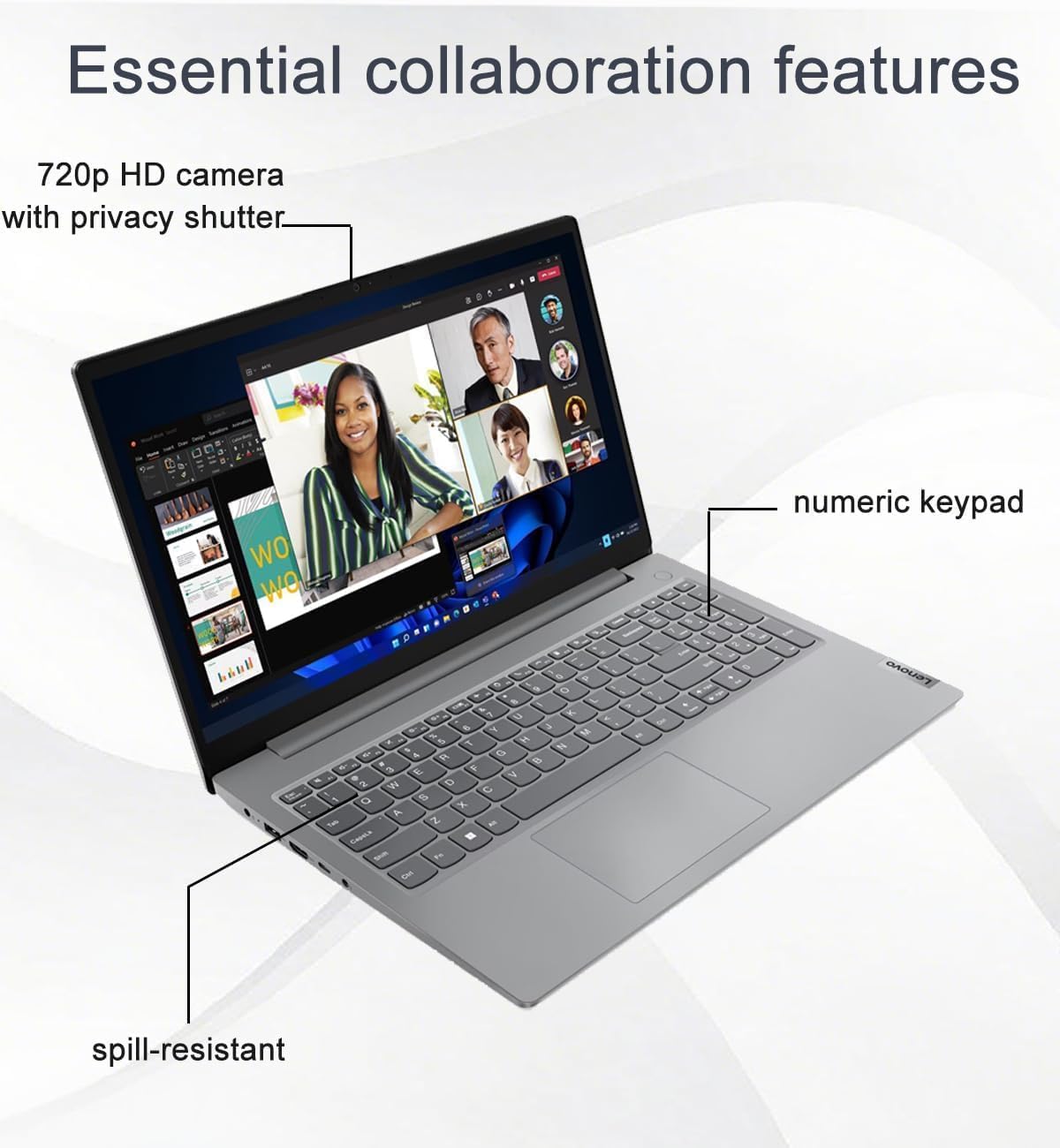 Lenovo Laptop V15 for Business and Student (15.6' FHD Anti-Glare, AMD Ryzen 5 7520U (> Intel i5-1235U), 16GB DDR5 RAM, 512GB SSD), Numeric Keypad, Webcam w/Shutter, RJ-45, Wi-Fi 6, HDMI, Win 11 Pro
