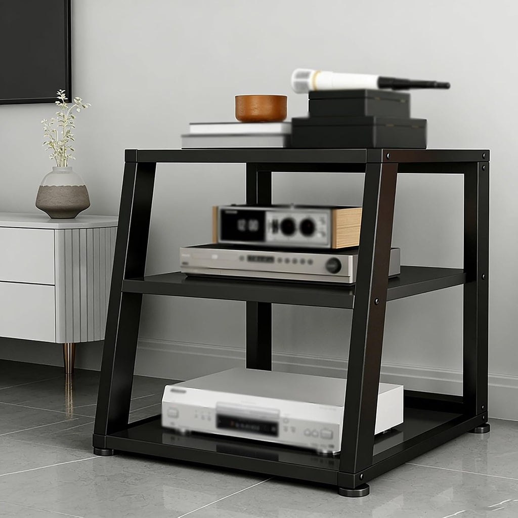 YLLFFLL Vintage 2 3 4 5 Tier Open Shelf Stereo Rack Equipment Stand with Footpad, Stackable Home Hi-fi Stereo Rack, Video Component Cabinet Audio Rack Tower(#2,3 Layer)