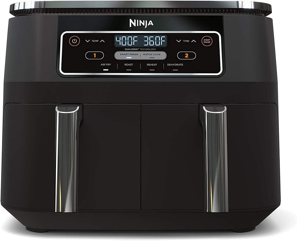 Ninja Foodi DZ100 4-in-1 8-qt 2-Basket Air Fryer with DualZone Technology Black (Renewed)
